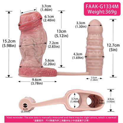 Ultimativer 2-in-1 Doppelstimulator: Hautfarbener Penis Sleeve & Butt Plug für Paare