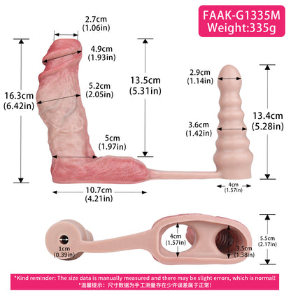 Penis Sleeve mit Butt Plug – Hautfarbenes 2-in-1 Design mit realistischer Struktur und intensiver Stimulation