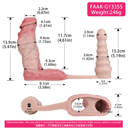 Penis Sleeve mit Butt Plug – Hautfarbenes 2-in-1 Design mit realistischer Struktur und intensiver Stimulation