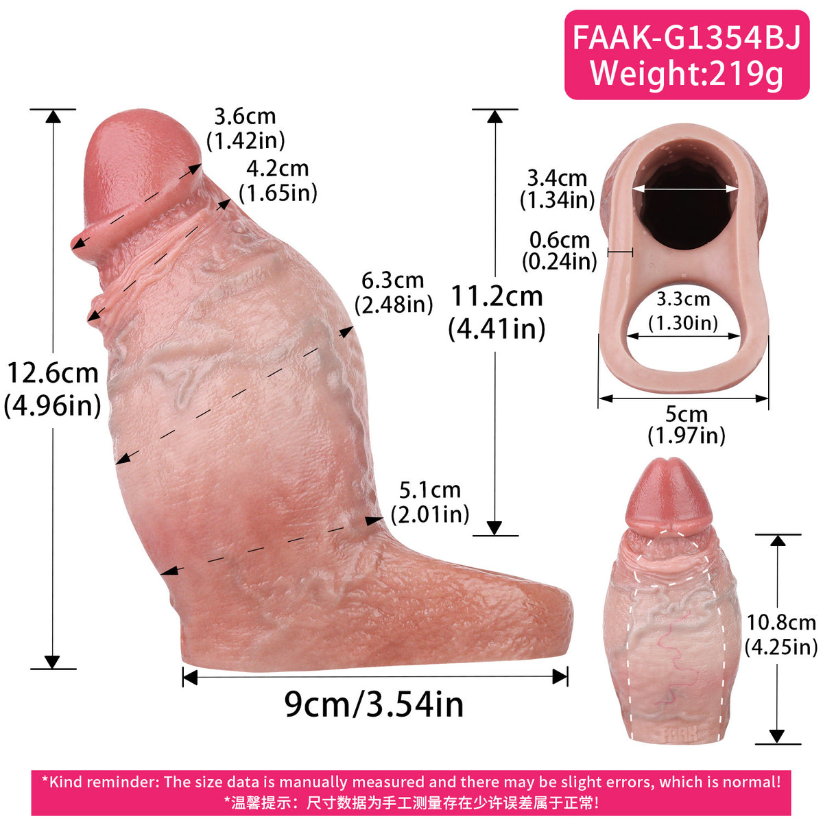 Penis Sleeve für Paarzeit – Realistische Platin-Silikon-Hülle mit Venen und Basisring