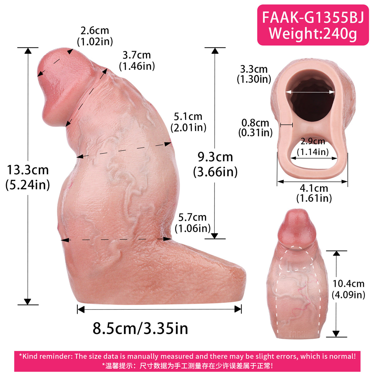 Penis Sleeve – Aufwärts geformte Silikon-Penishülle für intime Zweisamkeit