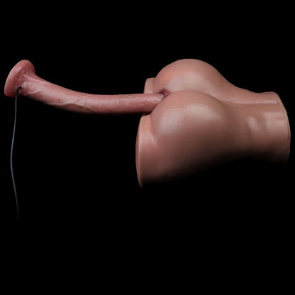 Long Dildo Tropisches Rotbraun – Übergrosser Pilzkopf, Longitudinale Hautfalten-Schaft, 3-Megapixel Endoskop-Kamera, 8 LED, IP68, Type-C & Starksaugnapf an Kurvenflächen aus Platin-Silikon