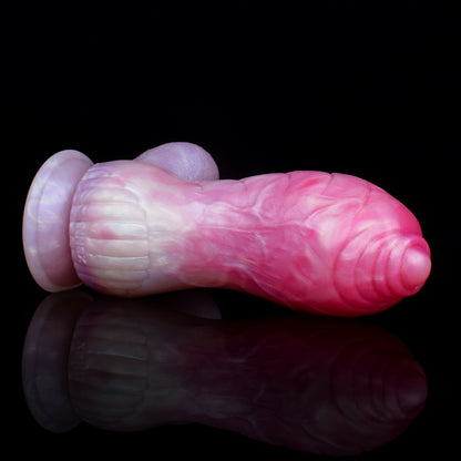 Curved Premium Silicone Dildo | Soft Silicone Fantasy Dildo with Layered-Dome Glans,