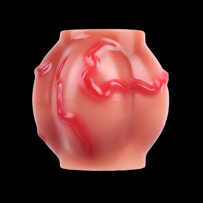 Crimson Dog Bite Mini Penis Sleeve Platinum Silicone - Compact Knot Ring fuer Erektion und diskrete Vergroesserung
