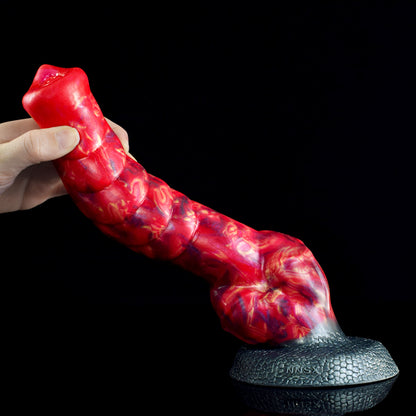 Red Devil Fantasy Dildo – Spiral Head, Suction Cup & Medical Silicone | SilikonLust