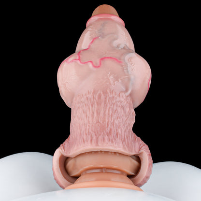 Detailed Silicone Sleeve Open End - Unique Design Penis Sleeve with Marble Color Gradient