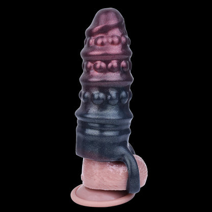 Penishtuelle Wellenstruktur Violett-Blau – Kugelnoppen, Penis Extender & Verzögerungsring