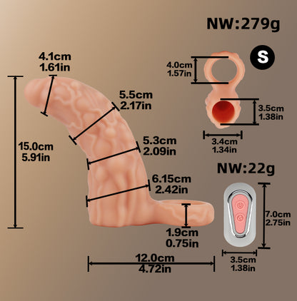 Realistischer Penis Sleeve mit Fernbedienung & Vibration – Premium Platin-Silikon Hülle für intensives Paarspiel