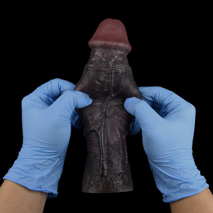 Dunkelschatten & Lebendig Penis Sleeve Doppelter Hauptader, Granulat-Kopf und Weicher Ruheform