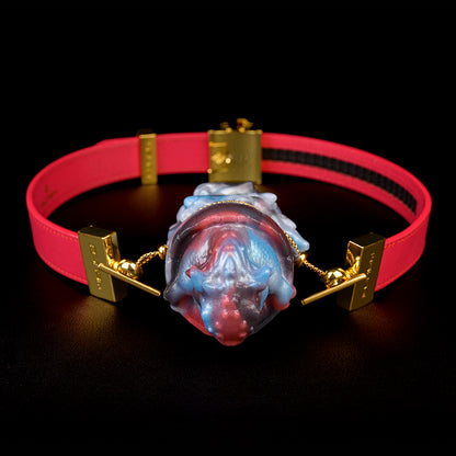 Skulpturaler Dragon Egg Gag | Platinum Silicone Hatchling Dragon Plug mit  Leder-Kopfband