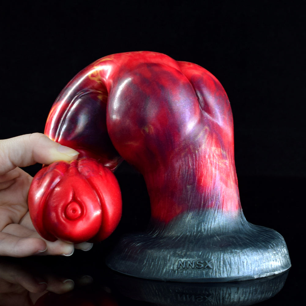Convex and concave silicone dildos - with a spiral flower head and clearly structured segmentation for targeted G-spot and P-spot stimulation
