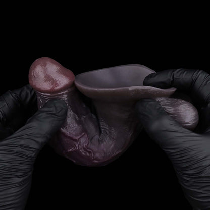 BBC Dildo Trauben-Violett – Realistischer Dildo mit Schwellkörper-Auftreibung, Baumwurzel-Venennetz, Vorhaut-Eichel, Hoden & tiefem Trichter-Saugnapf aus Doppelschicht-Platin-Silikon