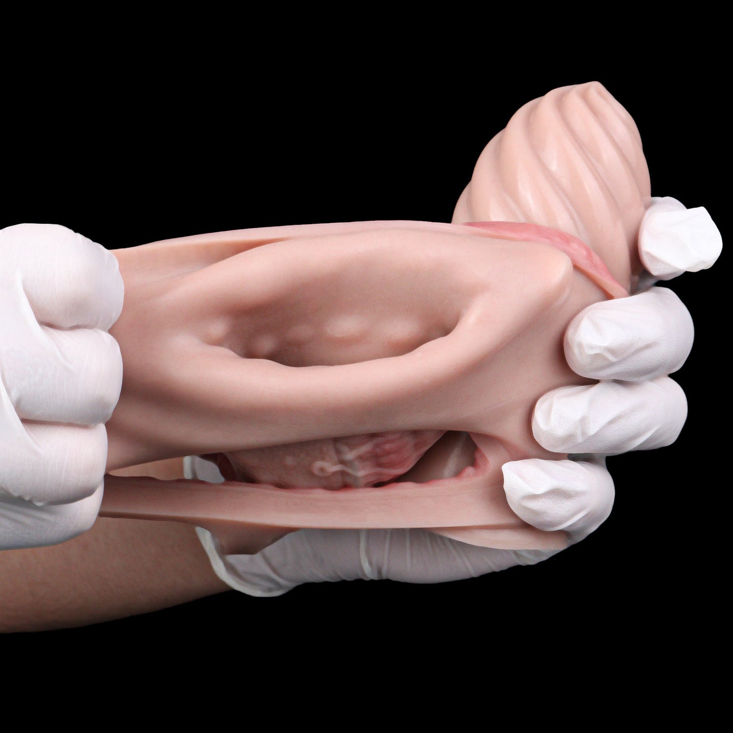 Multifunktionales 2-in-1 Toy: Hautfarbenes Penis Sleeve & Spiral Butt Plug für ultimative Ausdauer