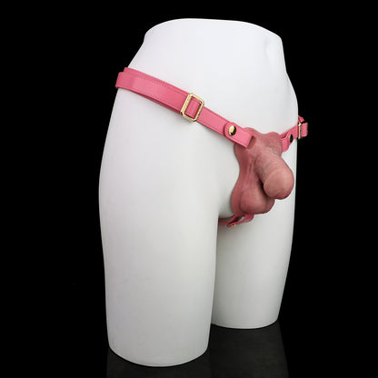 Anatomischer Keuschheitsgürtel mit Leder-Harness – Silikon FTM Packer Prothese für Cosplay, Alltag und Outdoor-Disguise