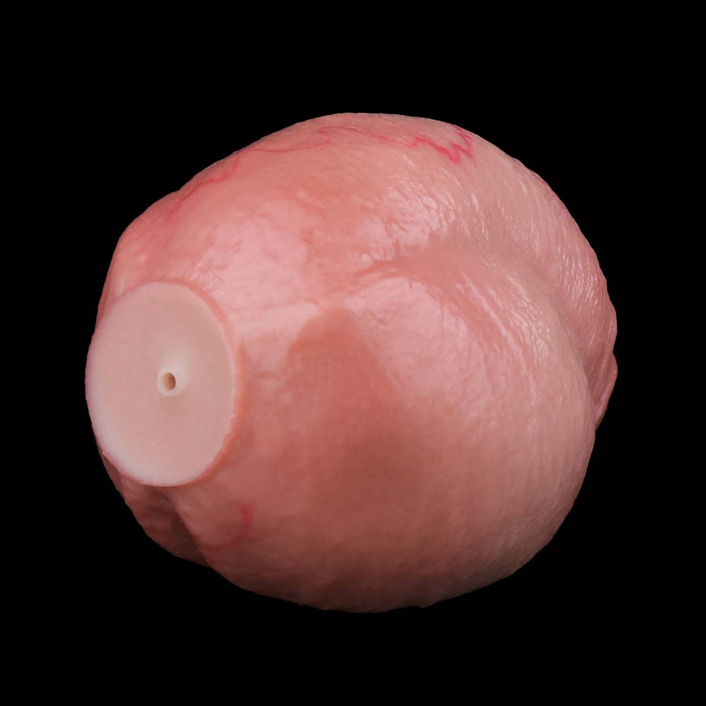 Realistischer Butt Plug im Hautton – Anatomischer Kugel-Analplug mit Hoden, Edelstahlkette & Lederband für Anfänger und BDSM-Spiele