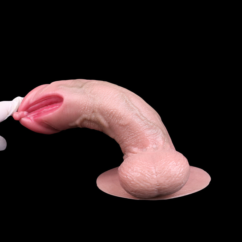 Realistic Dildo – Skin-colored & Hand-poured | With Glans Opening, Testicles & Suction Cup
