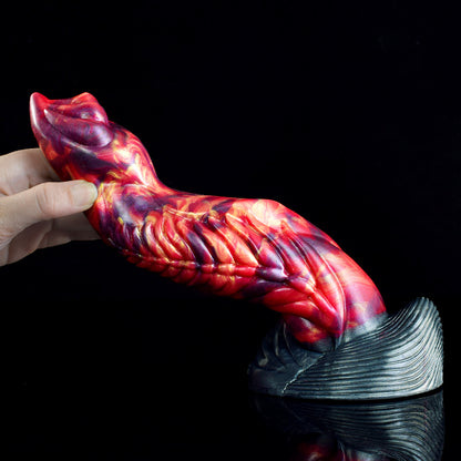 Red Devil Twisted Lava Dildo – Stable Suction Base For Hands-Free Play Perfect for Solo And Couple Sessions