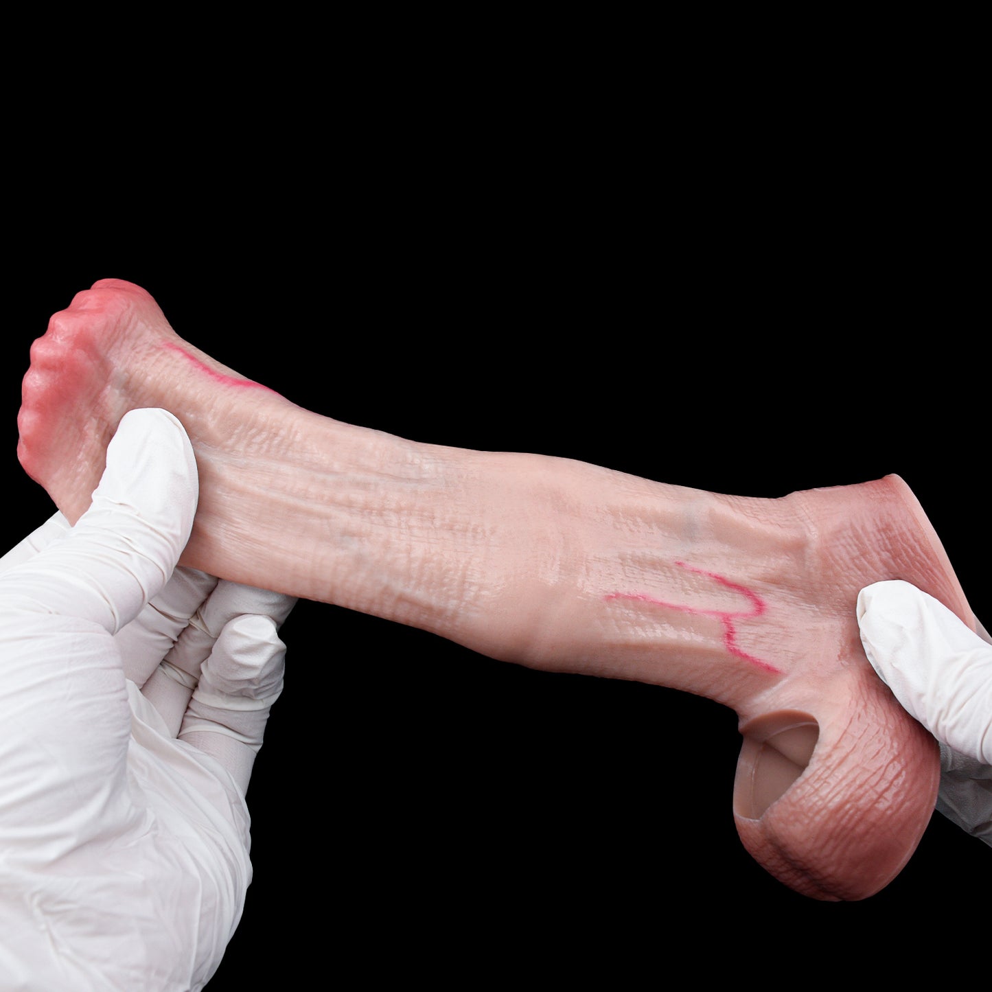 Ultra-Realistic Platinum Silicone Penis Sleeve - Anatomical Open Tip Sleeve with Pored Skin Texture and Maximum Presence