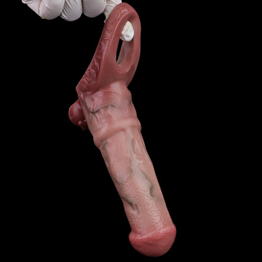 Flared Mushroom Crown Penis Sleeve – Triple-Ring Animal-Inspired Extender for Deep Stretch Impact | SilikonLust