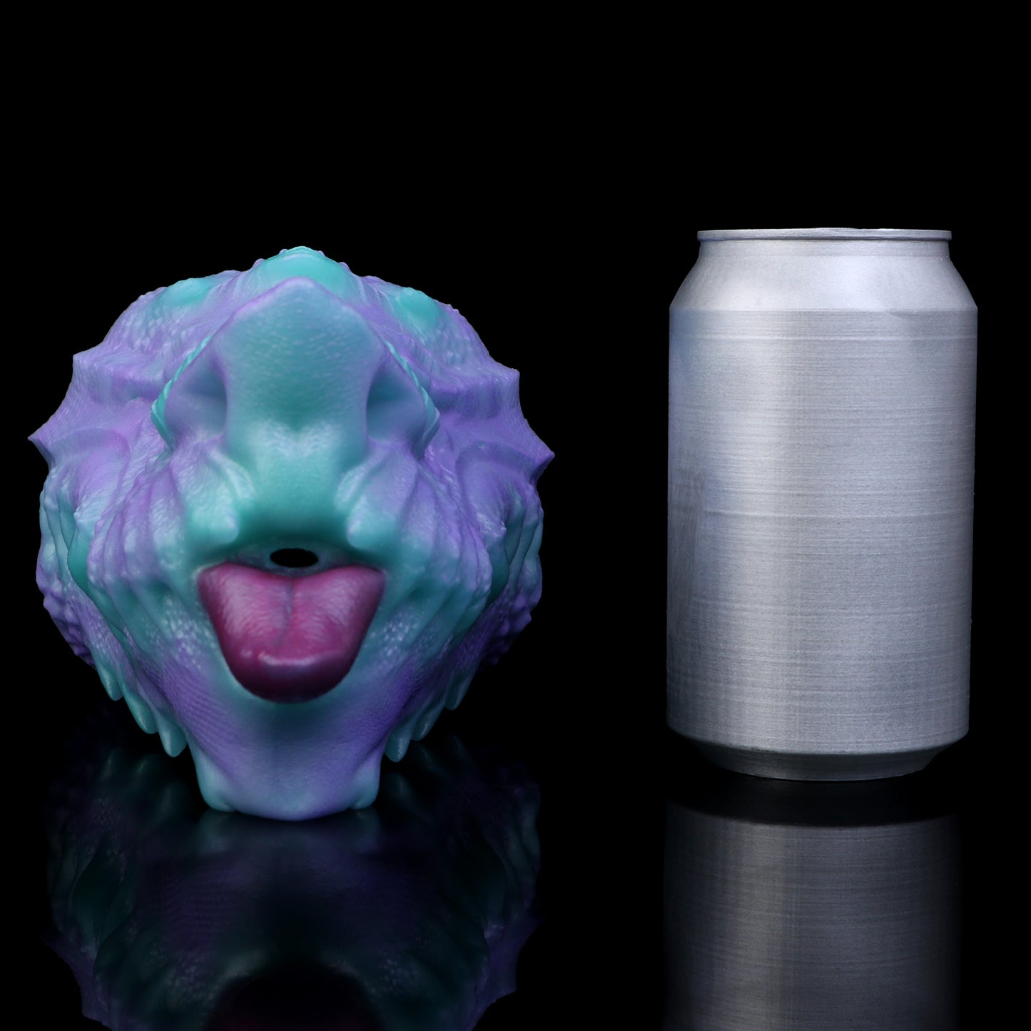 Aurora-Zweifarbiger Fantasy-Drachen-Maul Pocket Pussy – Drachenschuppen-Außenhaut, Tiefviolette Zunge & Einzelkanal aus Platin-Silikon