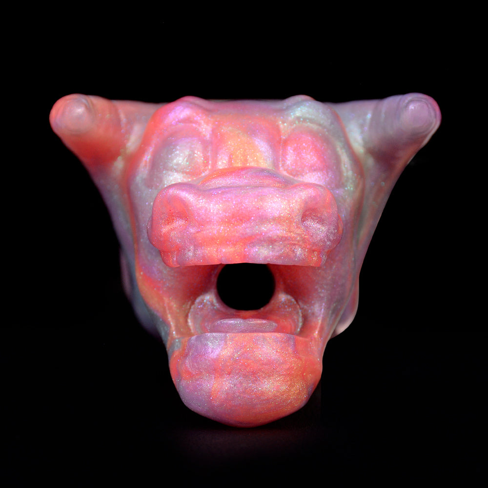 Bull Head Fantasy Gagball – Minotaurus Silikon Mundknebel mit Symmetrischen Stierhörnern und Atemkanal