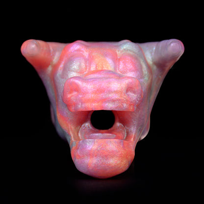 Bull Head Fantasy Gagball – Minotaurus Silikon Mundknebel mit Symmetrischen Stierhörnern und Atemkanal