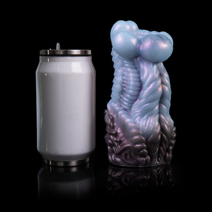Tentakel-Mund Pocket Pussy mit Röhrententakeln & Schuppenstruktur – Gletscherblau-Lavendel-Anthrazit, Sägezahn-Kanal & Platin-Silikon