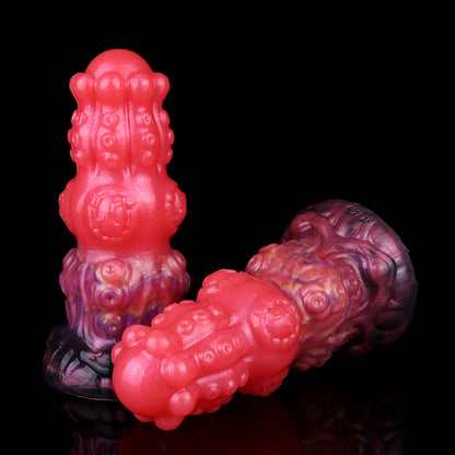 Crown Head Fantasy Silikon Butt Plug – Flared Flat Top Butt Plug mit Königskrone-Kopf und Tentakel