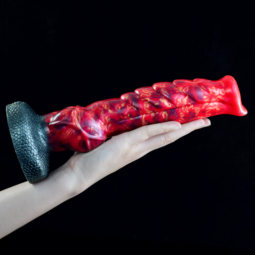 Red Devil Fantasy Dildo – Spiral Head, Suction Cup & Medical Silicone | SilikonLust
