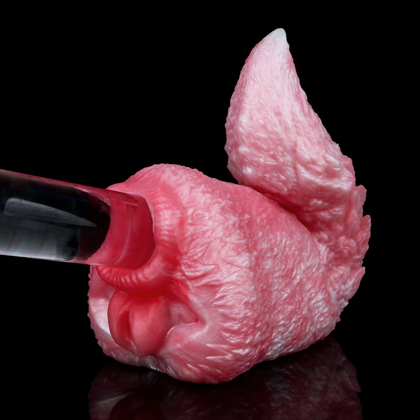 Fantasy Fox-Tail Stroker-Male Masturbator– Pinkes Platin-Silikon & Doppelkanal