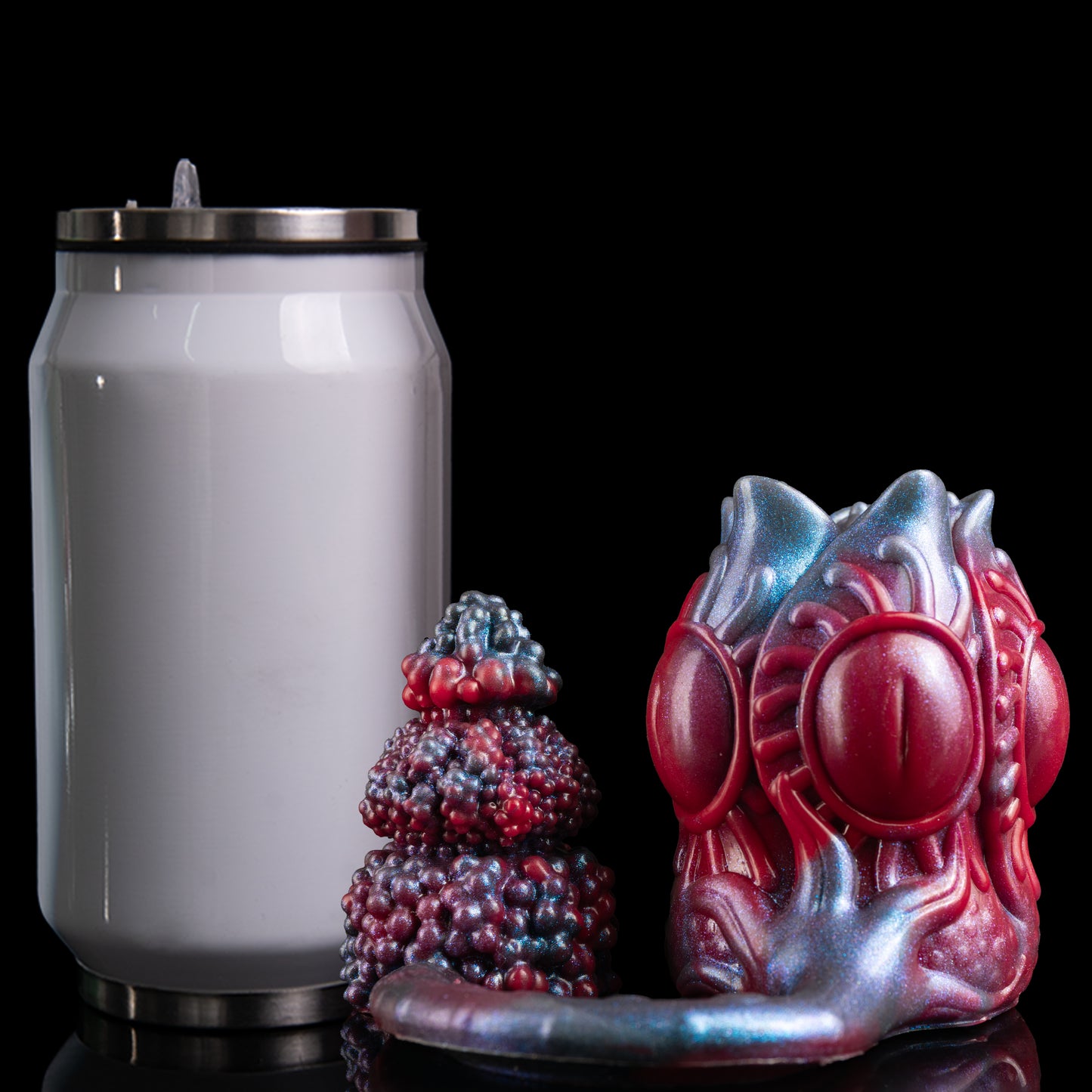 Alien Fantasy Anal Plug – Karmesinrot & Schimmerndes Monster Masturbator-Set mit Noppen für intensives Solo-Play