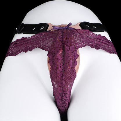 Vagina-Prothese mit Mund-Zungen-Noppe & Vibration – Realistische Vulva, Fernbedienung & Platin-Silikon für Frauen & Paare