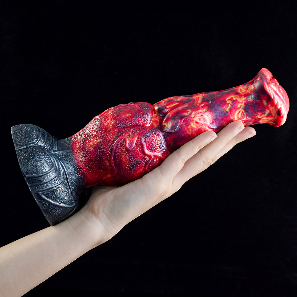 Red and Black Lava Fantasy Dildo - Love the Intense Textures, Fiery Colors, and Imaginative Stimulation