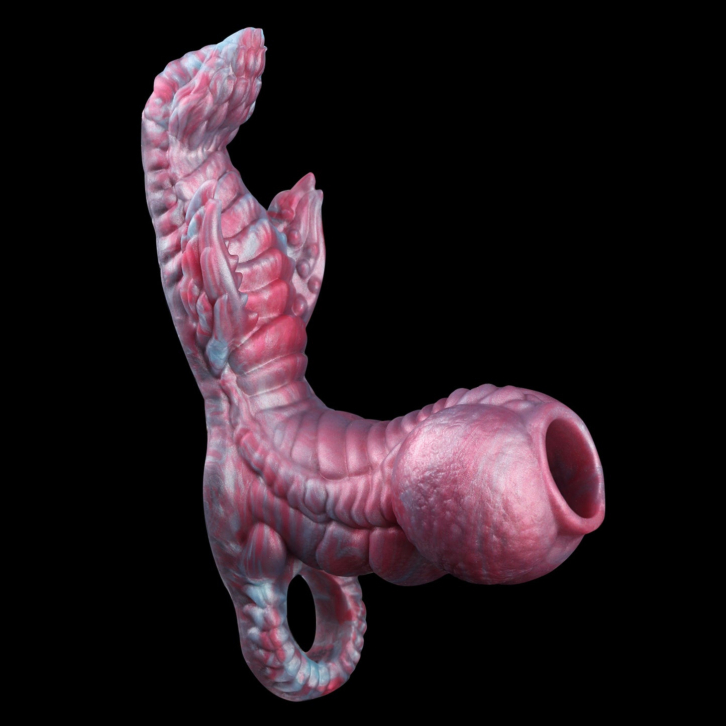 Hunde-Knoten Penis Sleeve – Rippenwellen-Schaft, Langer Klitoris-Grinder & Verzögerungsring aus Platin-Silikon