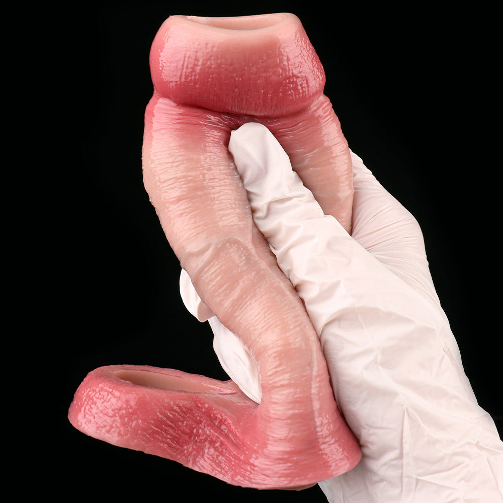 Premium Penis Sleeve mit offener Spitze – Realistischer Penisüberzug & Hodenband für intensiven Hautkontakt und Ausdauer