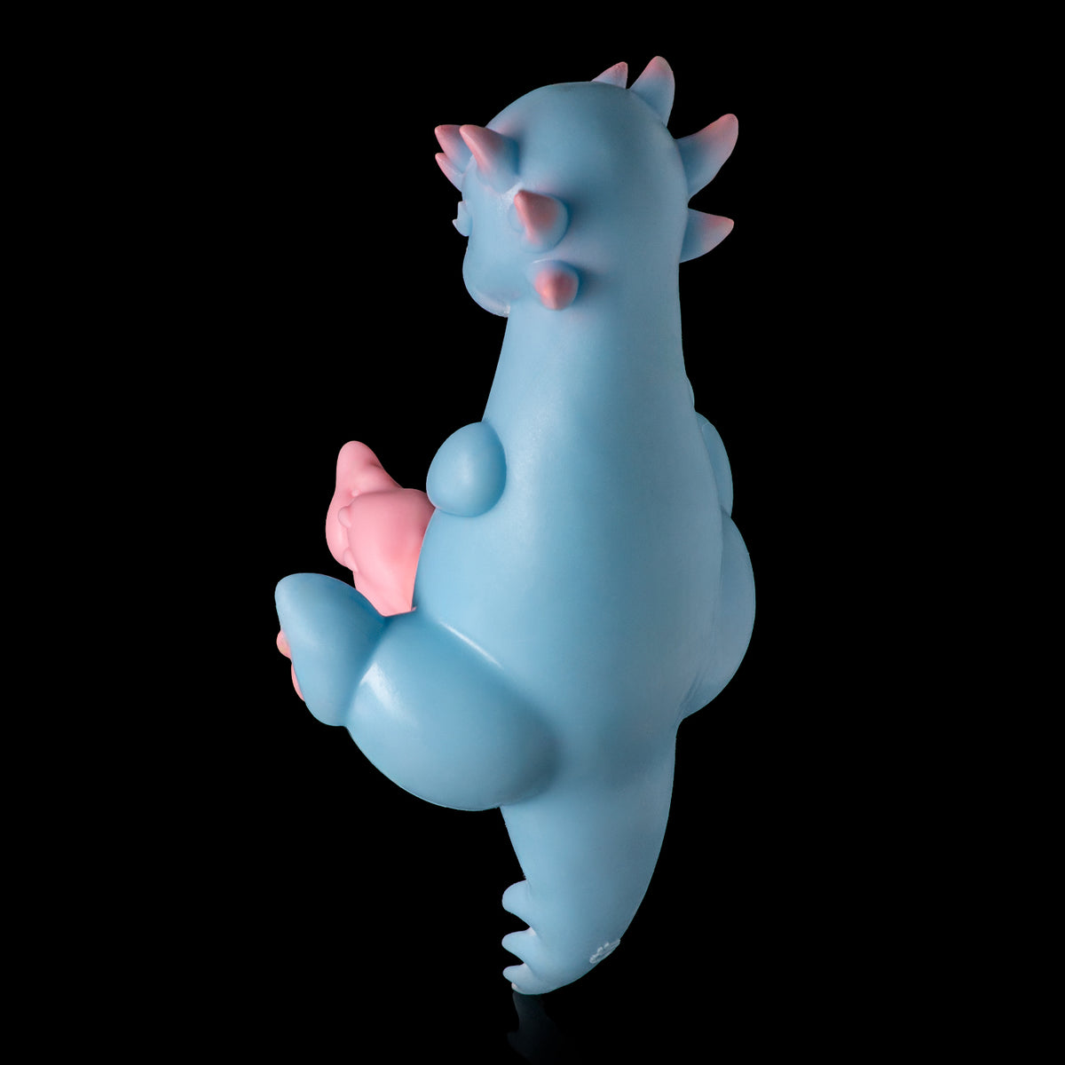 Himmelblaue Drachen-Sexpuppe – Süßer Junger Drache, Doppel-Glans, Rosa Mehrfach-Ringnoppen & Blau-Rosa Stacheln mit Innentextur-Kanal aus Platin-Silikon