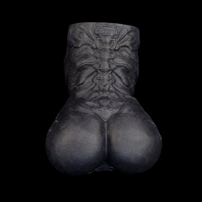 Alien Symbiont Pocket Pussy | Schwarzer Doppelkanal-Masturbator mit Fantasy-Textur | Sci-Fi Sexspielzeug für Männer