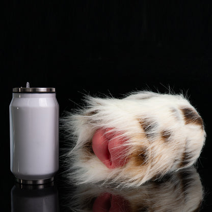 Spotted Plush Masturbator - Anatomical Dalmatian Sex Toy made of White Platinum Silicone sex toys