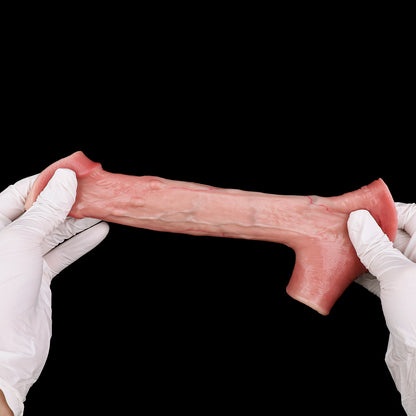 Penis Sleeve Pfirsichrosa – Kugelring, Organisches Faltenrelief & Innennoppen in L/S