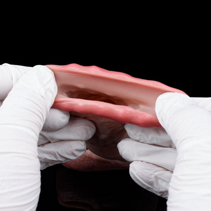 Realistic Penis Sleeve Platinum Silicone - Penis Extender & Thickener with Pored Skin Texture for Couples