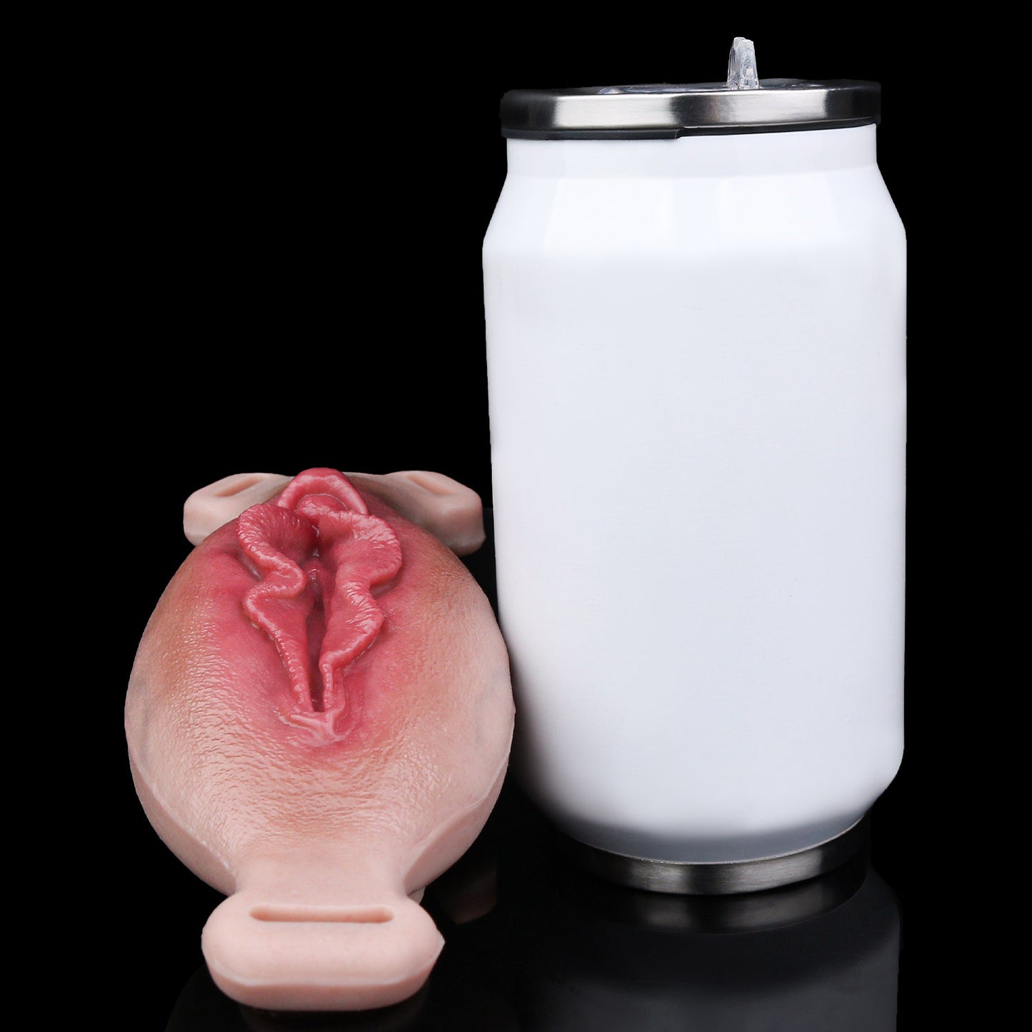 Vagina-Prothese mit Organischer Reliefstruktur & Vibration – Dunkler Hautton, Unregelmäßige Noppen & Platin-Silikon für Frauen & Paare
