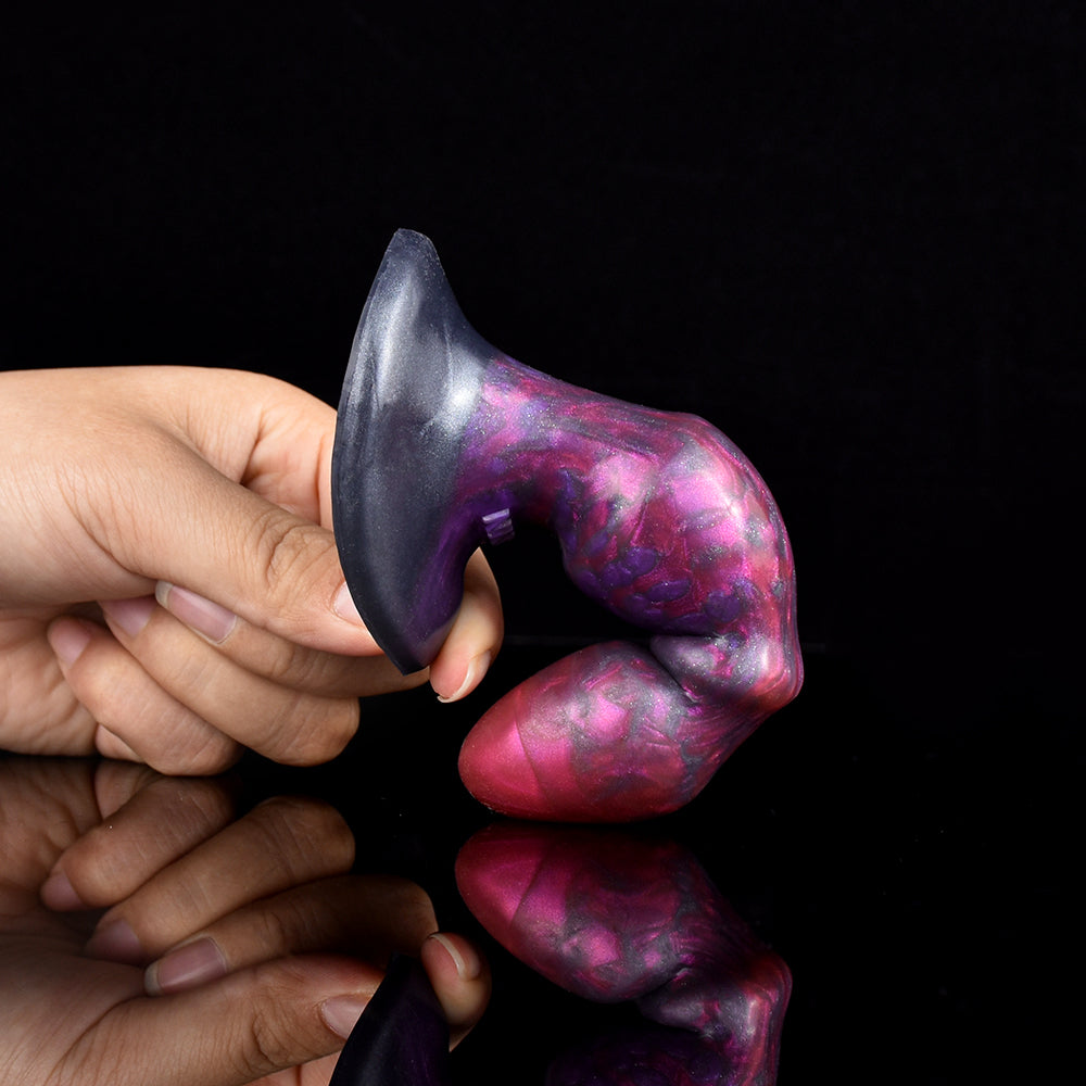 Fantasy Dildo in Violett-Magenta – Mehrfach-Kugeln, Saugnapf & Medizinisches Silikon