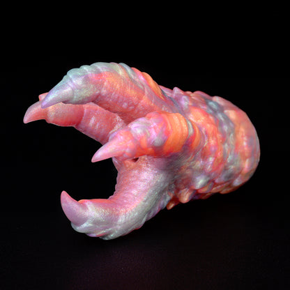 PURISM Alien Claw Fantasy Ball Gag Silicone - Mouth Gag Bio-Armor Pearlescent Venetian Chain