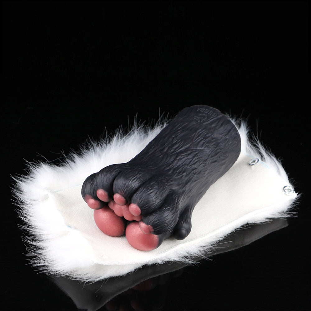 Pocket Pussy Tierpfote – Schwarz-Weiß, Rote Ballen & Abnehmbarer Plüsch