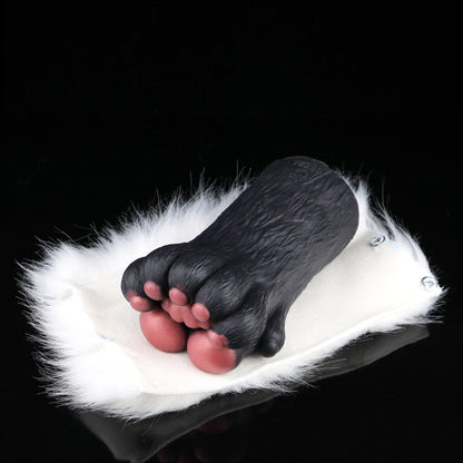 Pocket Pussy Tierpfote – Schwarz-Weiß, Rote Ballen & Abnehmbarer Plüsch