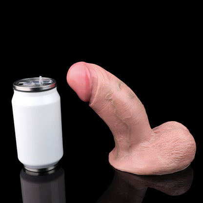 Realistic Platinum Silicone Dildo with Suction Cup & Testicles | Skin-Toned Natural Look