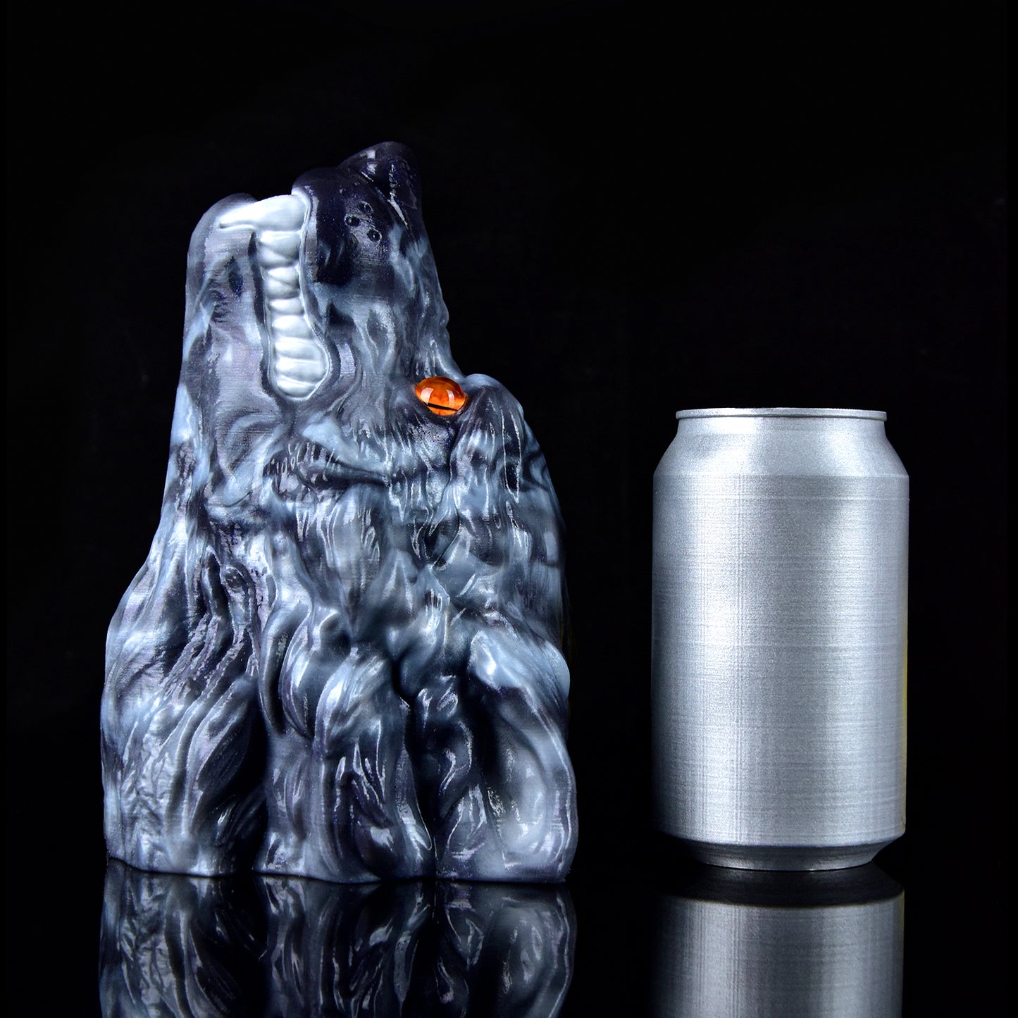 Wolf Sexpuppe Schieferblau – Platin-Silikon, Einzelkanal-Textur & Bernstein-Augen