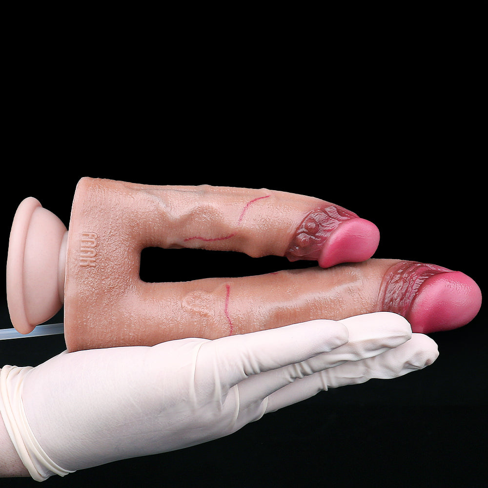 Doppelkopf Anal-Dildo mit Saugnapf – Realistisches Huge Design aus Silikon | SilikonLust