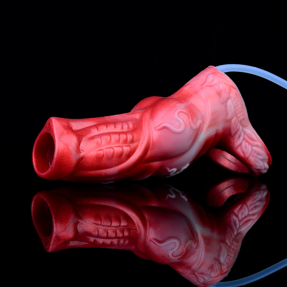 Creature Penis Sleeve with Ejaculation Function - Red
