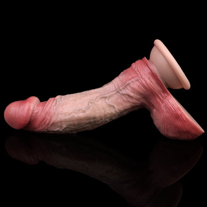 Hands-Free Dildo with Suction Cup Strong Hold - Curved Fantasy Dildo Ice White Rose Pink Silicone